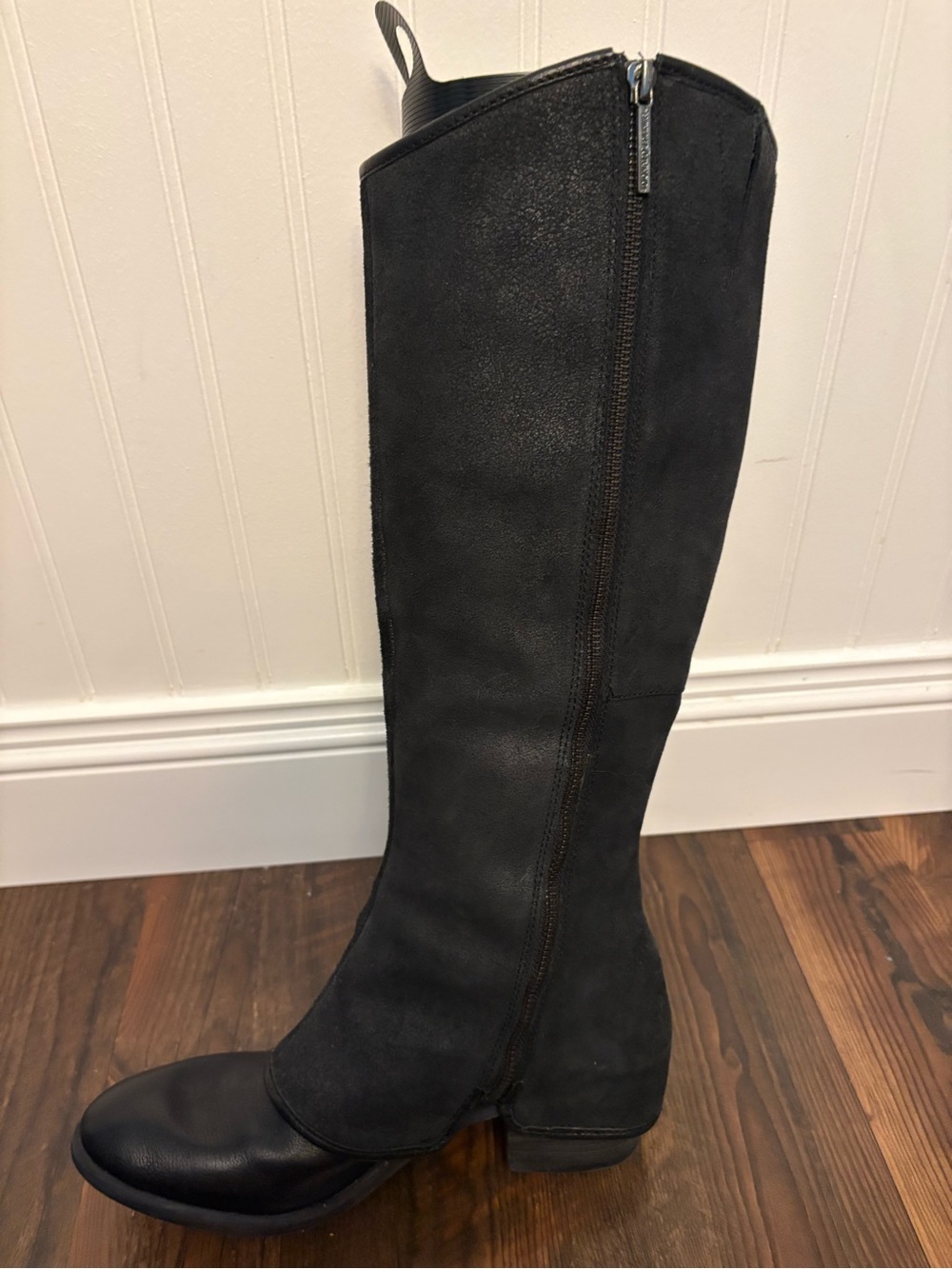Donald J. Pliner Black Tall Zip-Up Heeled Boots - Picture 5 of 10